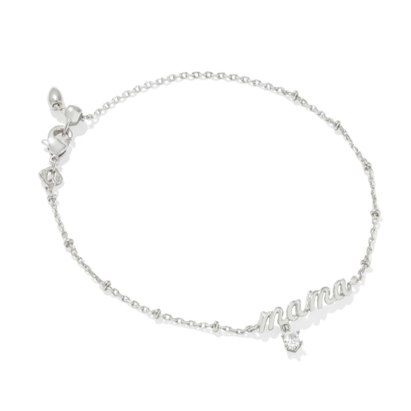 Kendra Scott Mama Silver Crystal Delicate Chain Bracelet - Picture 1 of 2